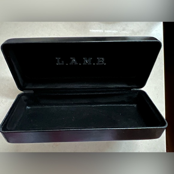 🕶️🐑 💋 LAMB Black Large Sunglasses Eyeglasses Hard Clamshell Leather Case - Picture 5 of 16
